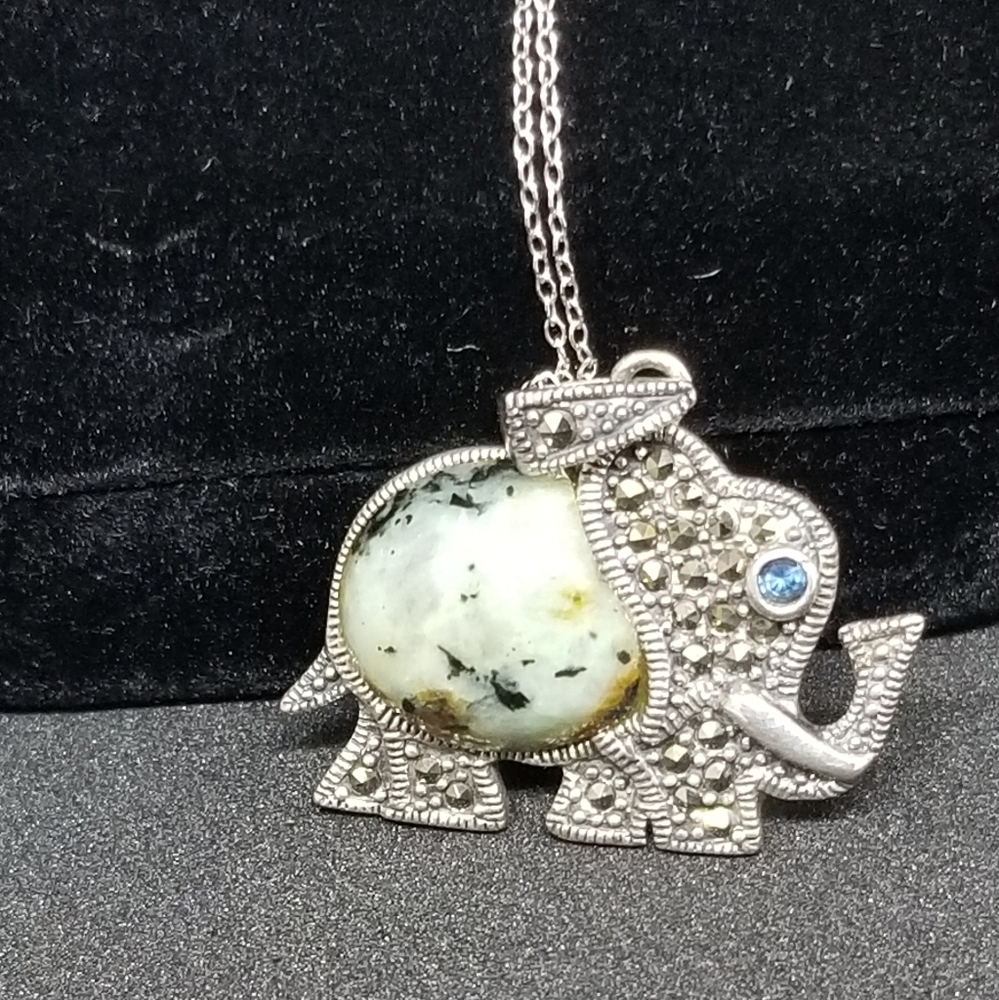 Sterling Silver Elephant Necklace And Pendant